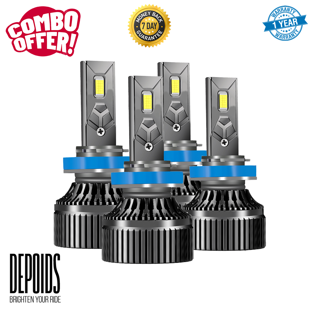 Depoids 400W LED Headlights Combo Bundle – Low Beam + Fog lights – SAVE EXTRA!