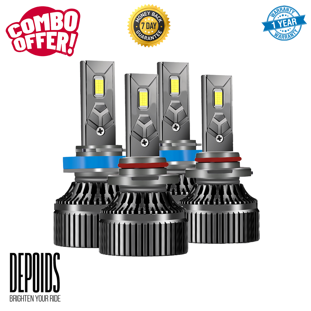 Depoids 400W LED Headlights Combo Bundle – Low Beam + High Beam – SAVE EXTRA!