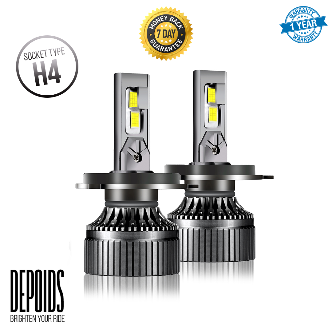 H4 LED Headlight Bulbs (High/Low) (Pair) 400W | BRIGHTEST LED IN PAKISTAN